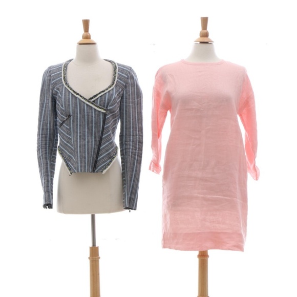 Rebecca Minkoff Striped Linen Blend Jacket - Picture 3 of 7